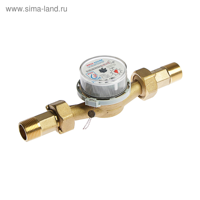 Счетчик воды Счетчик воды "ЭКО НОМ" СВ-20-130, универсальный, 3/4", с комплектом присоединения