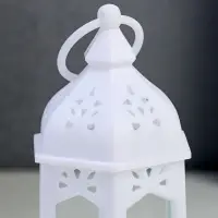 Светодиодная свеча в подсвечнике RISALUX &laquo;Фонарь изыска&raquo;, LED-ночник, от батареек 3&times;LR44, белый, 6.3&times;5.5&times;11.5 см