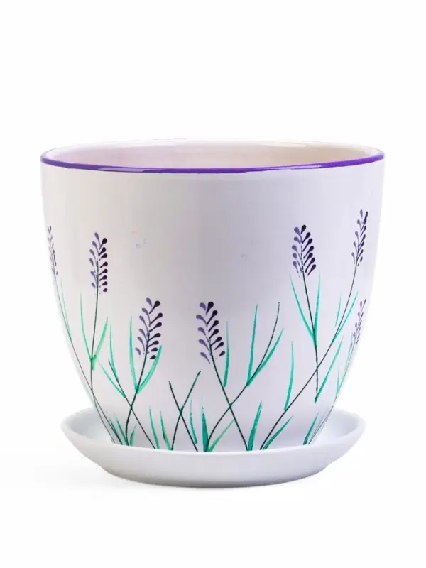 Набор горшков цветочный поддоном 4 шт 0,4 / 1 / 2,5 / 5 л керамика, Лаванда Набор горшков цветочный поддоном 4 шт 0,4 / 1 / 2,5 / 5 л керамика, Лаванда