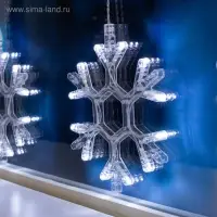 Гирлянда &laquo;Бахрома&raquo; 2.4&times;0.9 м с насадками &laquo;Снежинки&raquo;, IP20, прозрачная нить, 150 LED, свечение белое, 8 режимов, 220 В