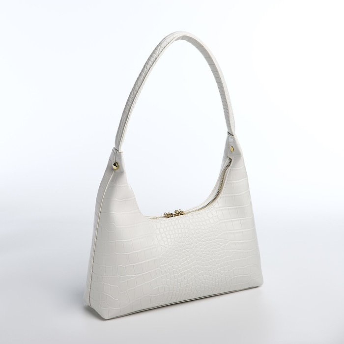 Сумка-багет на молнии, цвет белый Сумка-багет на молнии, цвет белый