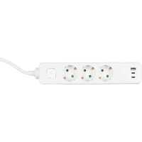 Сетевой фильтр BigTech CD3-1,4WU (3р/1,4м/USB-C/USB-A/16А/3680Вт белый)