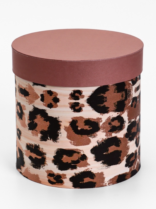 Шляпная коробка, леопард , 20 х 20 см