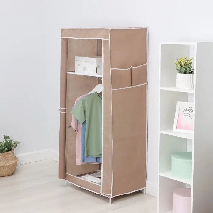 Шкаф тканевый каркасный, складной LaDо́m, 70&times;45&times;150 см, бежевый