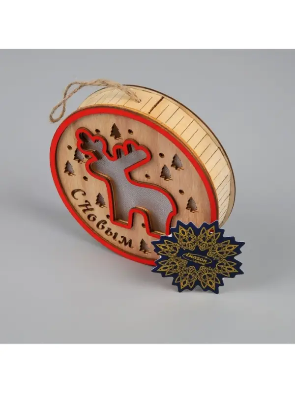 Ёлочная игрушка &laquo;Олень&raquo;, 13.5 см, 1 LED, от батареек, свечение тёплое белое