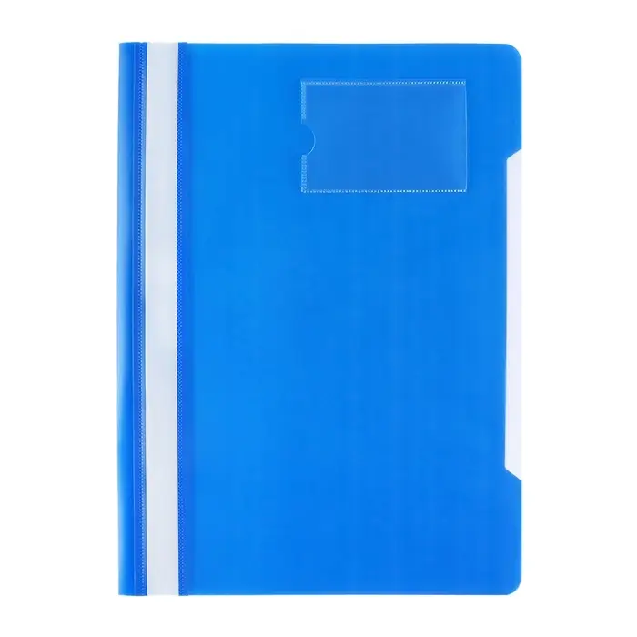 Папка-скоросшиватель Calligrata, А4, 180 мкм, карман для визитки, прозрачный верх, синяя
