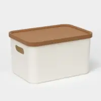 Корзина для хранения Korely maxi, 2.4 л, 23.5&times;16.5&times;13.5 см, с крышкой, цвет слоновая кость