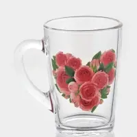 Кружка стеклянная &laquo;Цветочное сердце&raquo;, 300 мл, рисунок МИКС