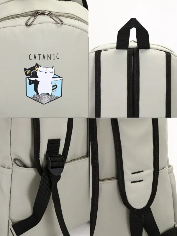 Рюкзак школьный на молнии, с карманами, с принтом, размер 30&times;12&times;43 см, зелёный