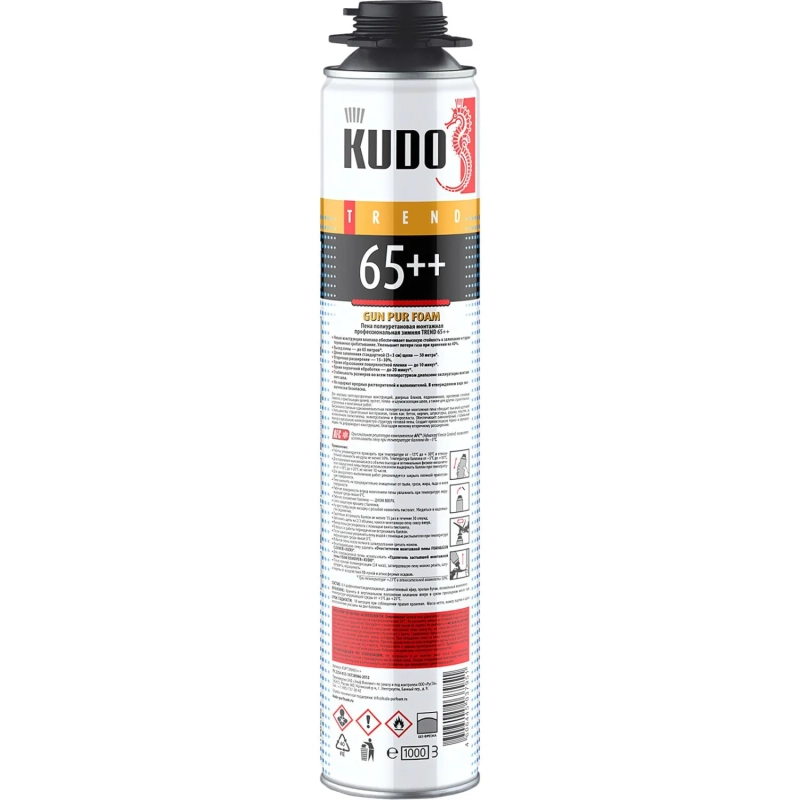 Пена монтажная профессиональная Kudo Trend 65++, зимняя, 1000 мл 206866