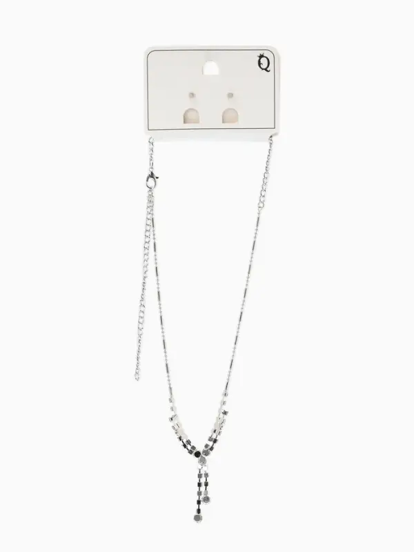 Набор 2 предмета: серьги, колье &laquo;Легкий флирт&raquo;, дождик, белый в серебре, 40 см