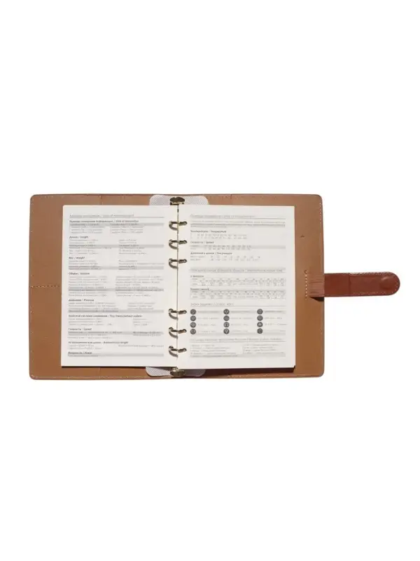 Органайзер на кольцах, C6, с хлястиком, 80л, линия, к/зам, Коричневый Органайзер на кольцах, C6, с хлястиком, 80л, линия, к/зам, Коричневый