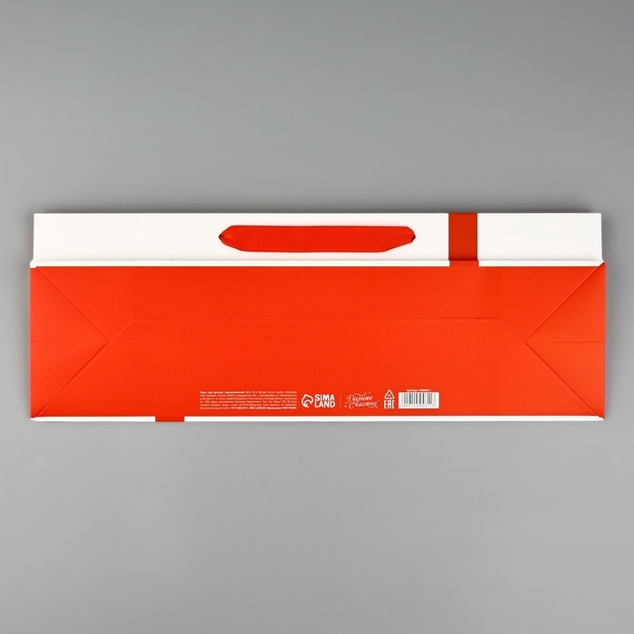 Пакет под бутылку горизонтальный «Бант», 36 × 10 × 13 см