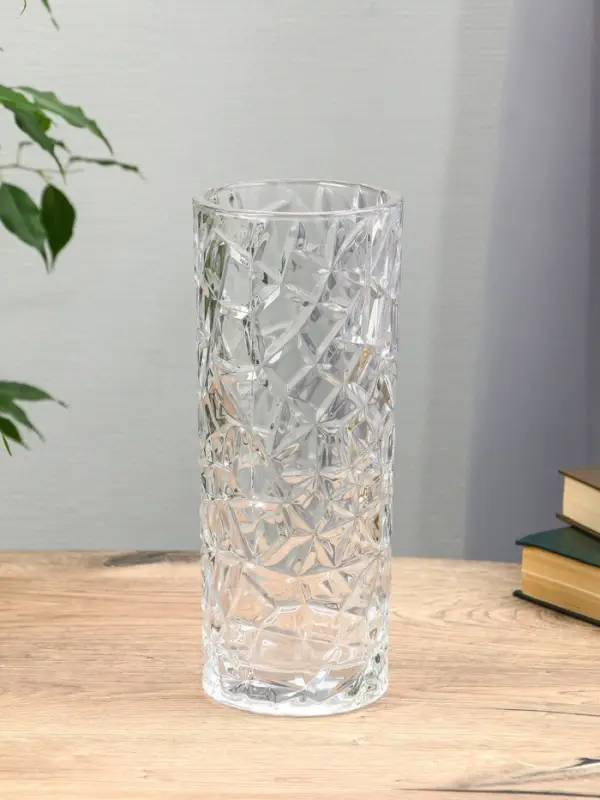 Ваза стекло настольная  Ваза стекло настольная "Шерри" геометрия, 29х11,5 см, прозрачный