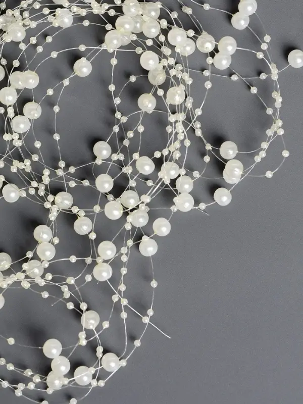 Гирлянда для декора из бусин, айвори - крем Гирлянда для декора из бусин, айвори - крем