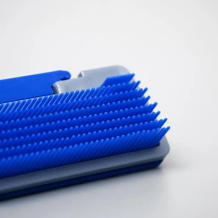 Пуходёрка, 10&times;15 см, с самоочисткой, пластик, синяя