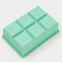 Форма для льда и заготовок Доляна &laquo;Кубик&raquo;, силикон, 16&times;11&times;4.8 см, 6 ячеек (4.6&times;4.6 см), бирюзовая