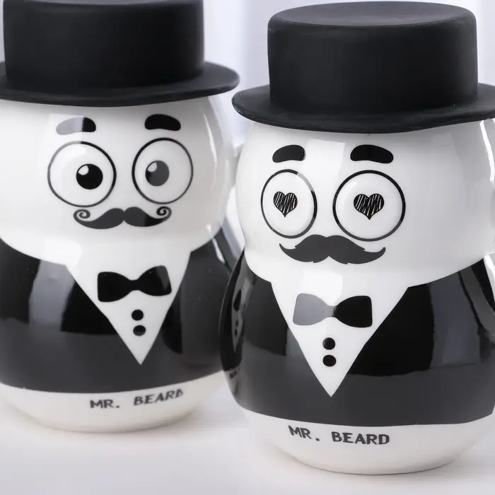 Кружка с силиконовой крышкой &laquo;Джентльмен&raquo;, 380 мл, керамика, рисунок МИКС