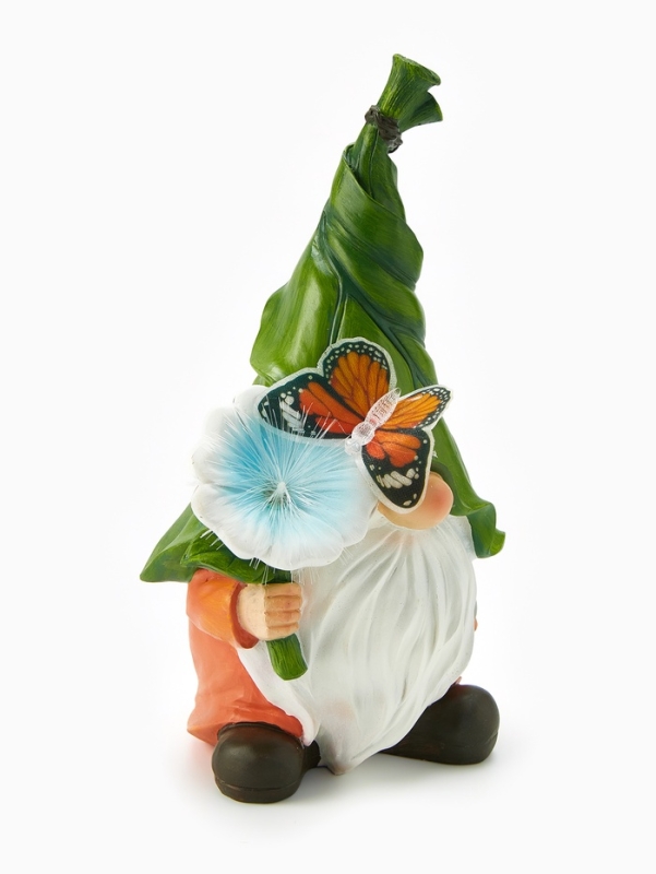 Садовая фигура  Садовая фигура "Гном с цветочком", 20х17х31.5 см, с подсветкой