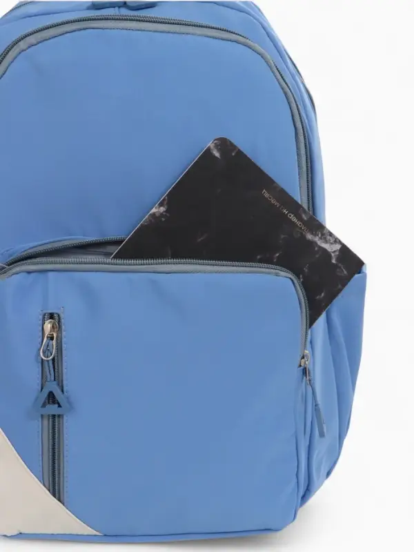 Рюкзак школьный на молнии, с отделами, карманами, размер 31&times;18&times;44 см, голубой