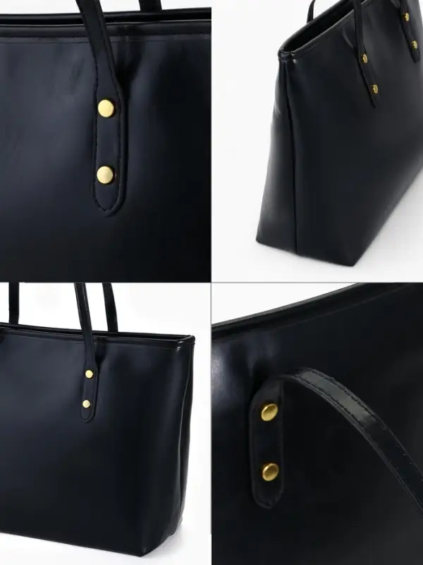 Сумка-шопер женская на молнии, размер 30.5&times;12&times;27 см, однотонная, чёрная