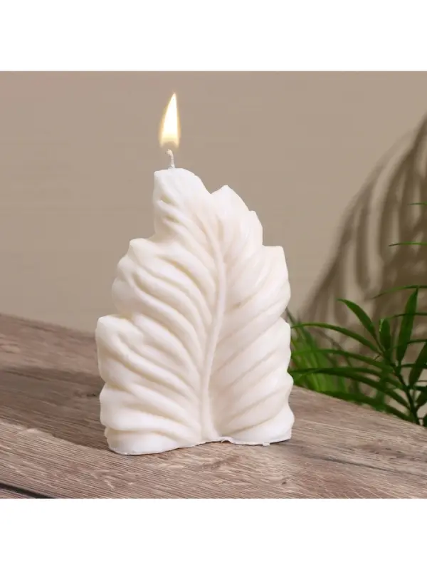 Свеча фигурная формовая &laquo;Лист&raquo;, 10&times;3&times;15 см, парафин, МИКС