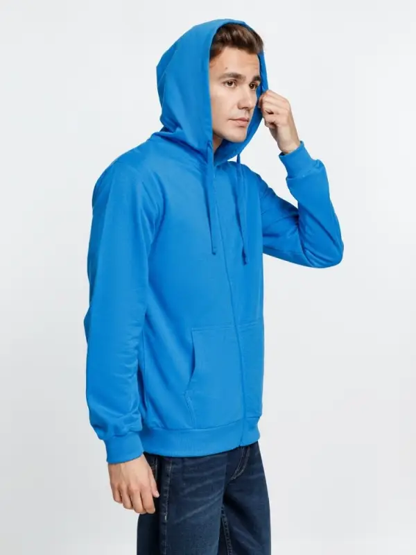 Толстовка на молнии с капюшоном Siverga 2.0, бирюзовая, размер XS