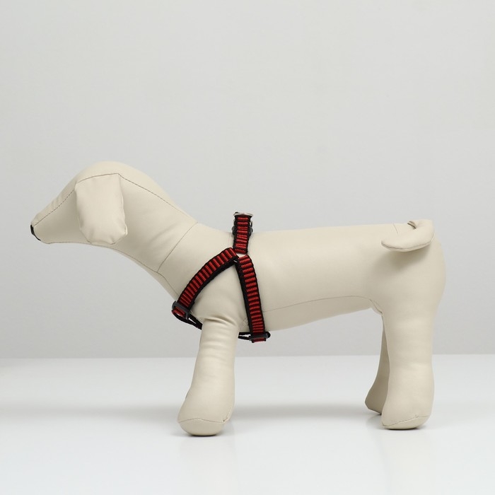 Шлейка рельефная 36-49 х 1,5 см, красно-чёрная Шлейка рельефная 36-49 х 1,5 см, красно-чёрная