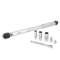 Ключ динамометрический 3/8" 19-110Нм,набор 7 пр(адапт1/4"1/2"голов14,17,19удл150), кейс