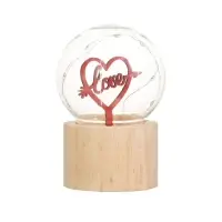 Фигурка световая RISALUX &laquo;Влюбленное сердце&raquo;, LED-ночник, 3&times;AG10, шар-8 см, 6.5&times;6.5&times;11.5 см