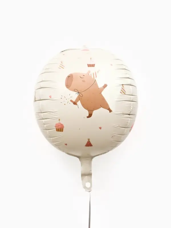 Воздушный шар фольгированный 25"  сфера &laquo;Милые капибары"
