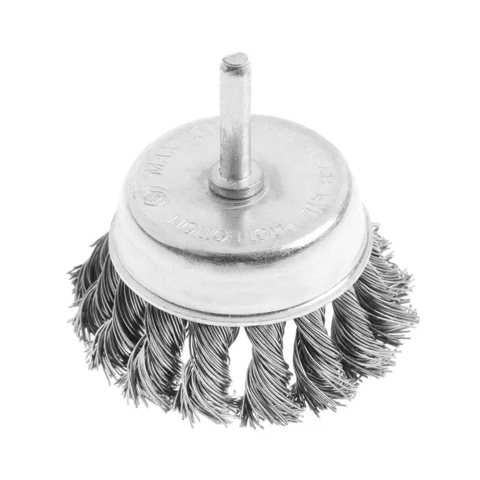 Щетка металлическая для дрели ТУНДРА, со шпилькой, крученая проволока, &laquo;чашка&raquo;, 75 мм