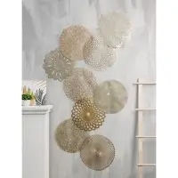 Салфетка сервировочная на стол Доляна &laquo;Цветок&raquo;, d=38 см, золотая