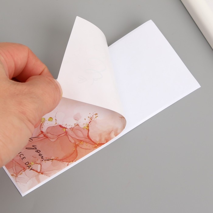 Наклейка бумага благодарность Наклейка бумага благодарность "Розовый мрамор с блёстками" набор 50 шт 15х6 см