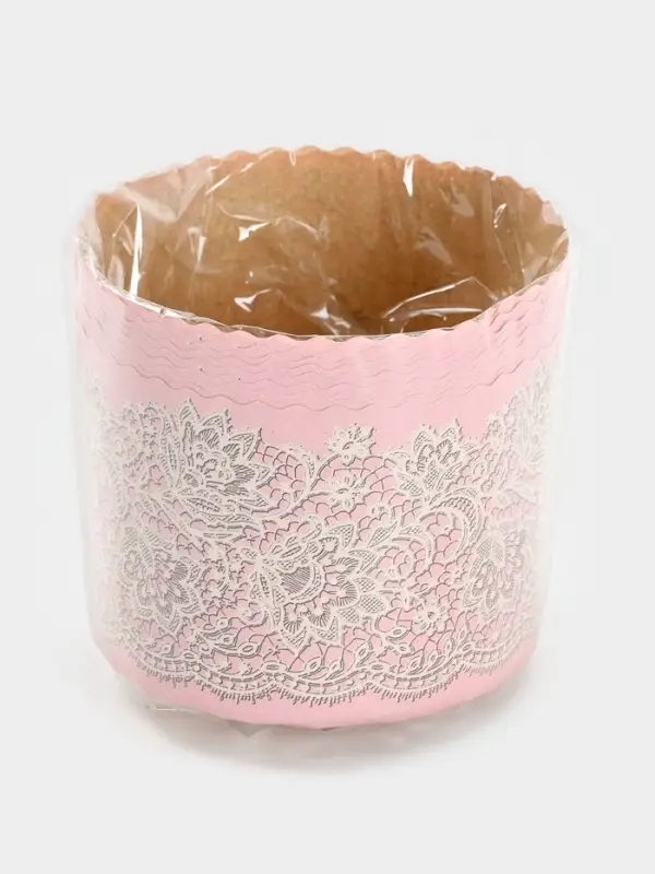 Набор бумажных форм для кулича "Кружева розовые", 110х85 мм, 10 шт