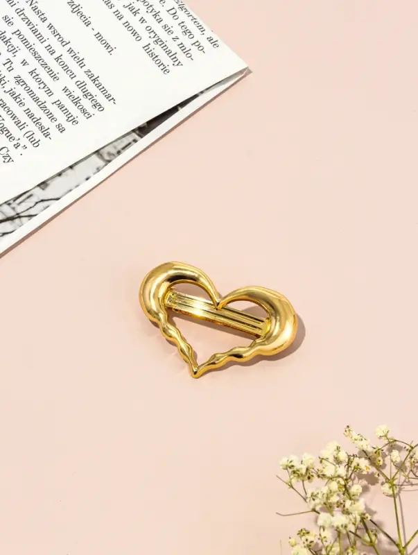 Заколка - автомат для волос QF &laquo;Биатрикс&raquo; сердце, 6.5 см, золото