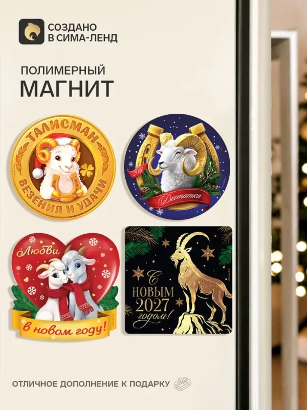 Магнит новогодний, полимерный &laquo;Новогодний&raquo;, МИКС