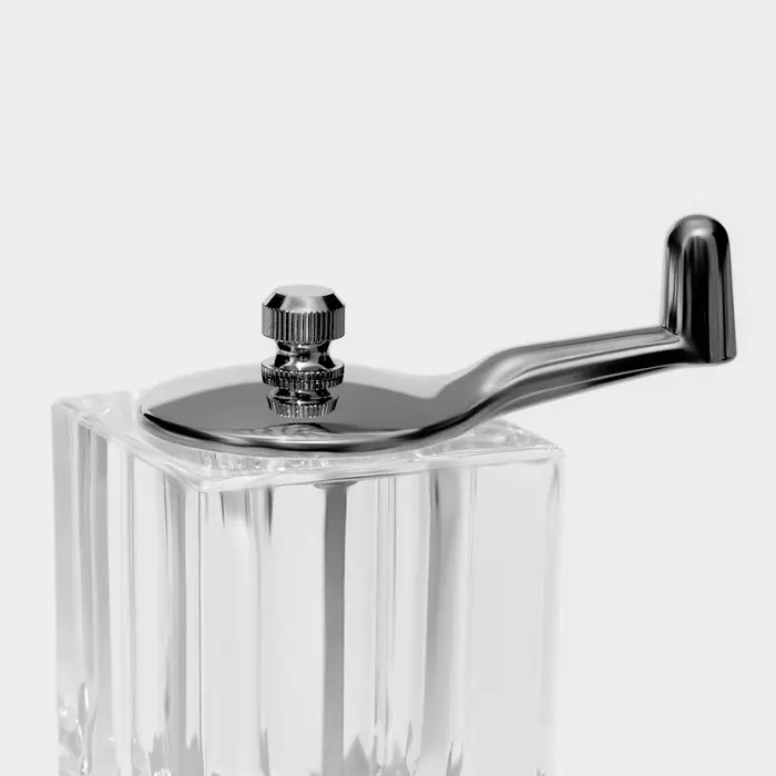 Набор для специй Magistro Glace, 2 предмета: мельница с ручкой, солонка, акрил, прозрачный