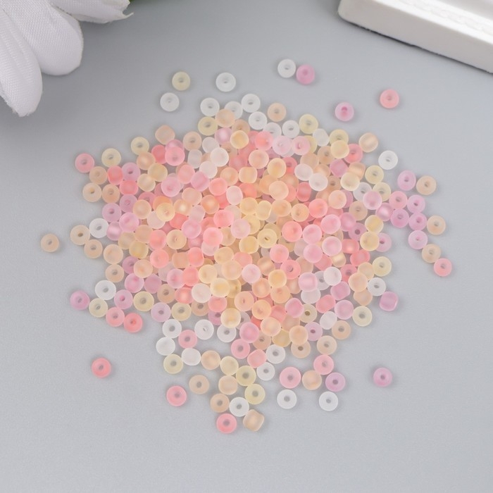 Бисер стекло 8/0  Бисер стекло 8/0 "Матовый полупрозрачный. Меланж жёлтый" 10 гр