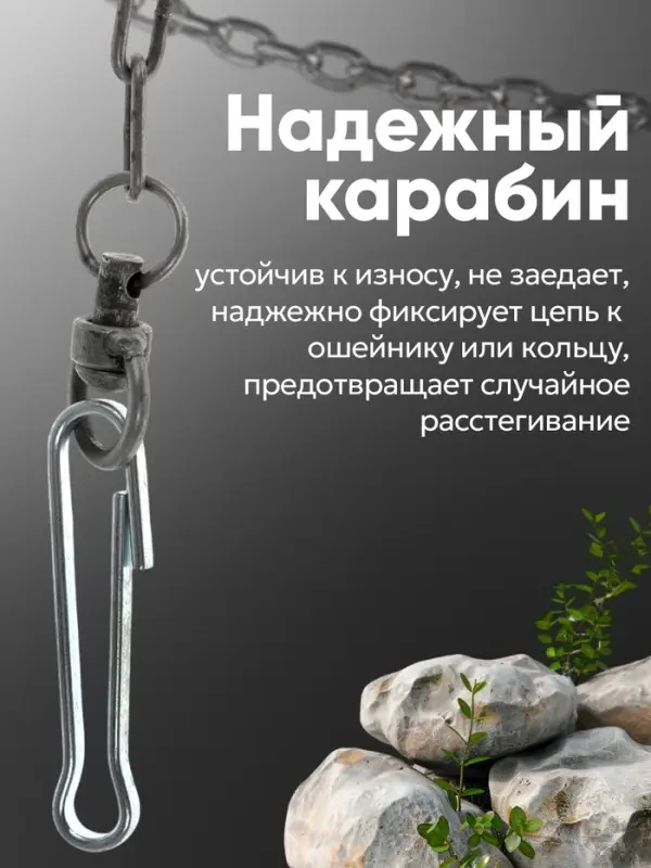 Цепь для привязи собак, 3 м, калибр 3.5&times;26 мм, черная