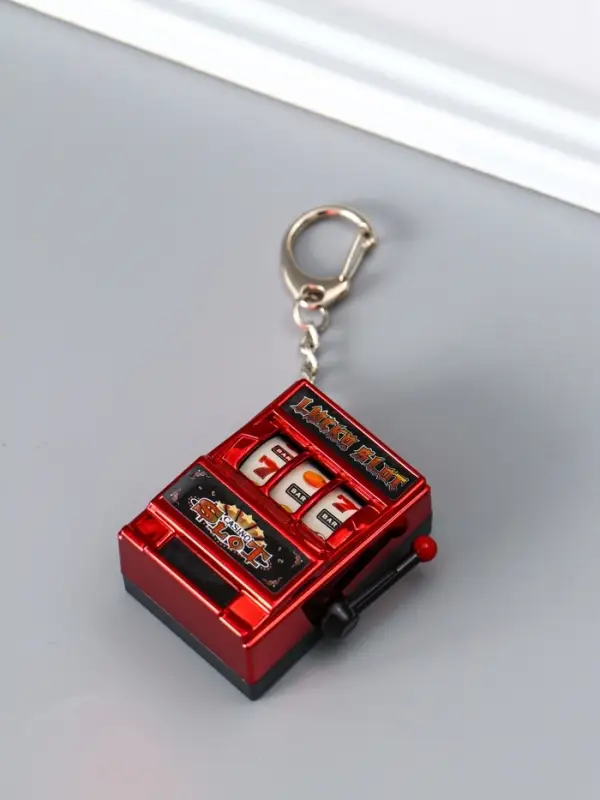 Брелок пластик Брелок пластик "Игровой автомат - казино" красный 2,7х3,4х5 см