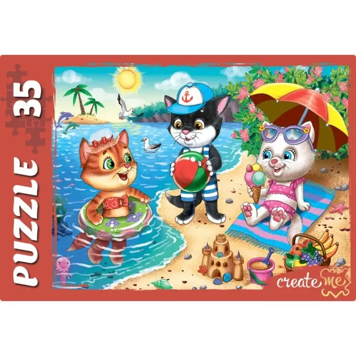 Пазл &laquo;Забавные котики&raquo;, 35 элементов, МИКС