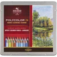 Карандаши цветные худож POLYCOLOR Пейзаж 24цв/наб мет.кор. 3824024015PL