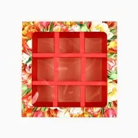 Коробка под 9 конфет с ячейками &laquo;8 марта&raquo; 14.5&times;14.5&times;3.5 см
