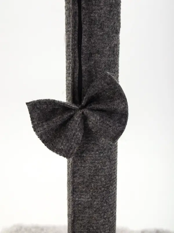 Когтеточка-столбик&laquo;Пижон&raquo;, 30&times;30&times;50 см, с игрушкой бантиком, серый