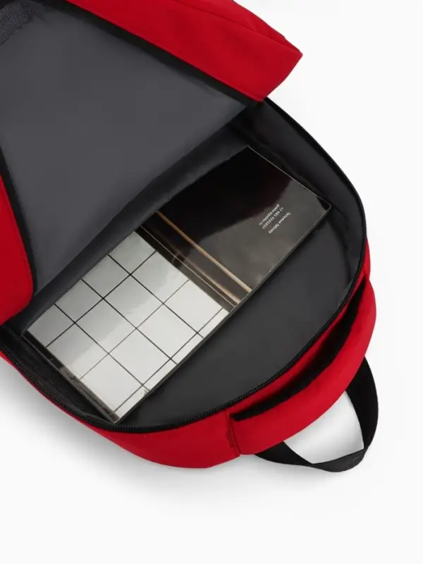 Рюкзак, 27*14*38,5 см, 2 отд 3н/карм, Комби, Водонепрон. дно, красный/черн