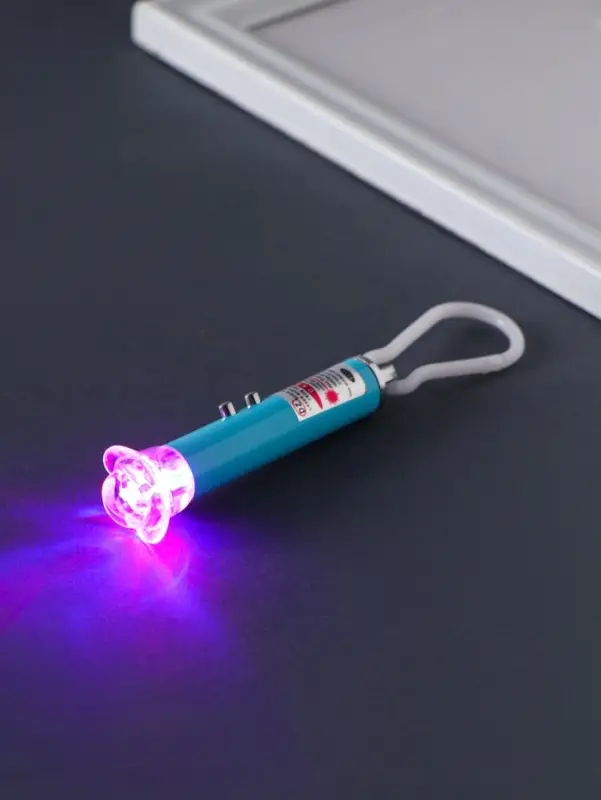 Фонарик-лазер брелок на карабине "Цветок" пастель МИКС 2,5х2,5х8 см