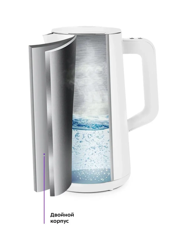Чайник электрический металлический пластик КТ-6115 - 1.5 л