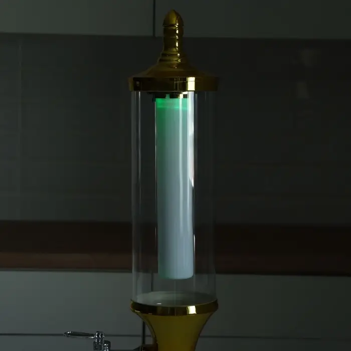 Башня пивная &laquo;Петронас&raquo;, 3 л, колба для льда, подсветка, 2 батарейки AG3, пластик, золотистая
