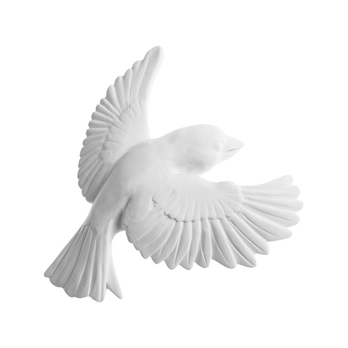 Декорация настенная, гипсовое панно Декорация настенная, гипсовое панно "Птицы" 7 шт, белые